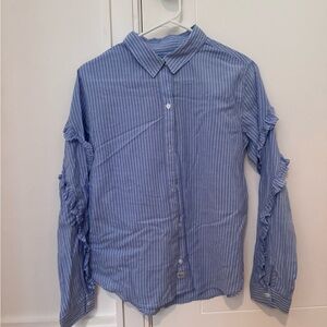 Rails button up blue and white stripes shirt